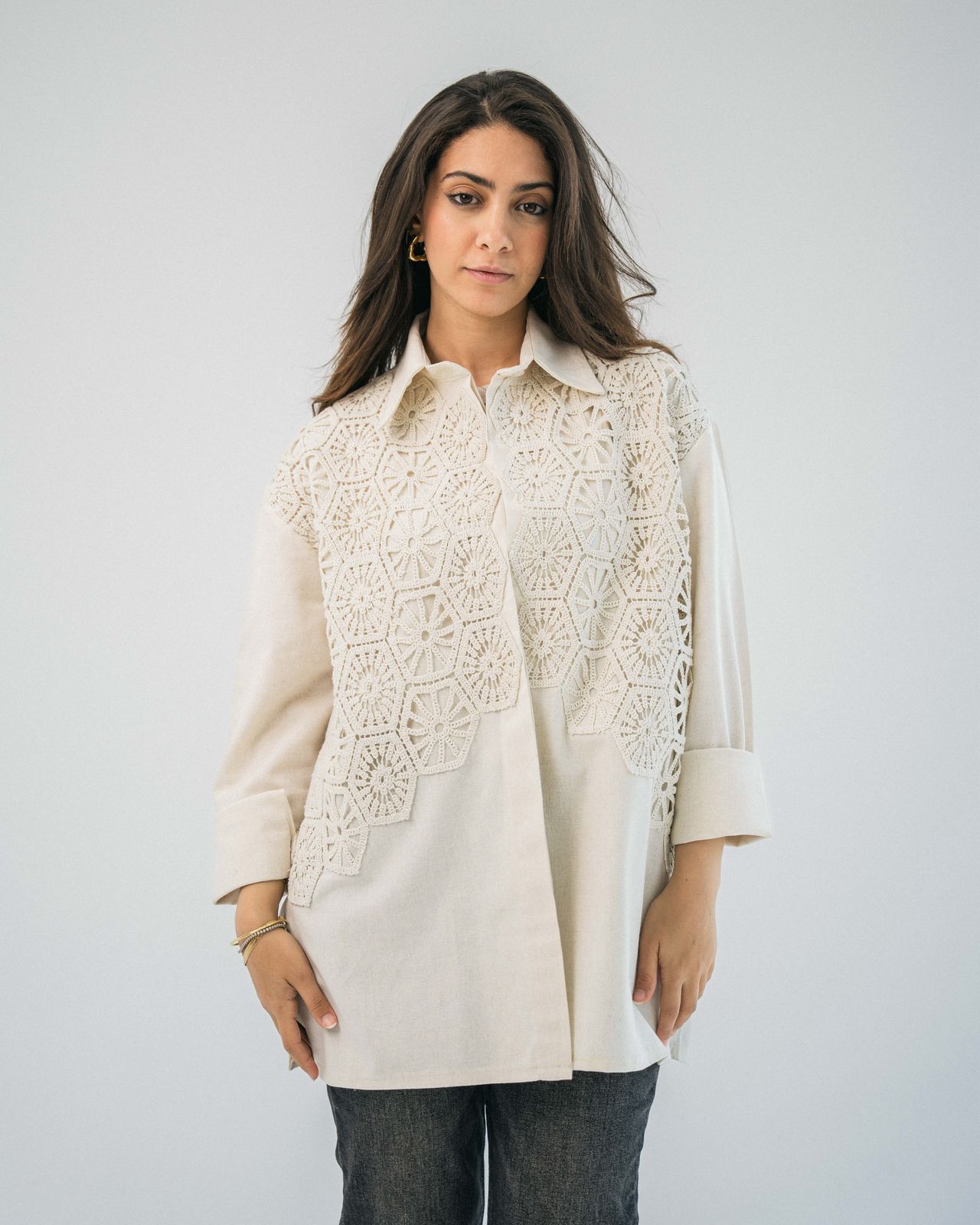Linen Crochet Shirt