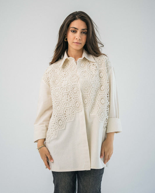 Linen Crochet Shirt